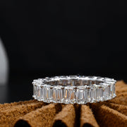 Emerald Cut Diamond Eternity Ring Classic 4 prong