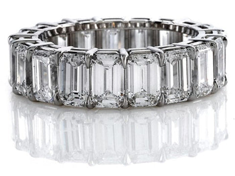 6.00 Ct. Emerald Cut Diamond Eternity Ring (Shared Prong)