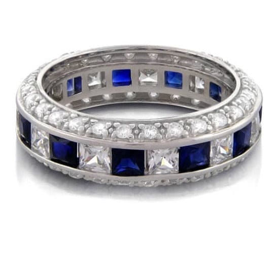 2.50 Ct. Sapphire & Diamond Diamond Eternity Band