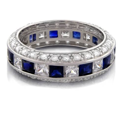 4.50 Ct. Sapphire & Diamond Diamond Eternity Band