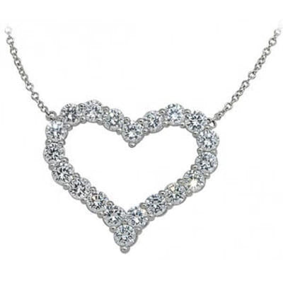 Diamond Heart Pendant | Valentine's Heart Necklace | Diamond Necklace