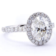 1.70 Ctw Natural Halo Oval Cut Engagement Ring GIA Certified