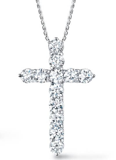 3.0 Ct. Round Cut Diamond Cross Pendant With Chain