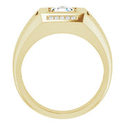 Men's Engagement Ring Asscher Cut 1.30 Ctw. H Color VS1 GIA Certified