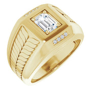 Engagement Ring for Men Yellow Gold