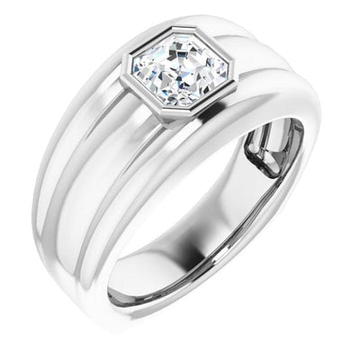 Asscher Cut Men's Engagement Ring
