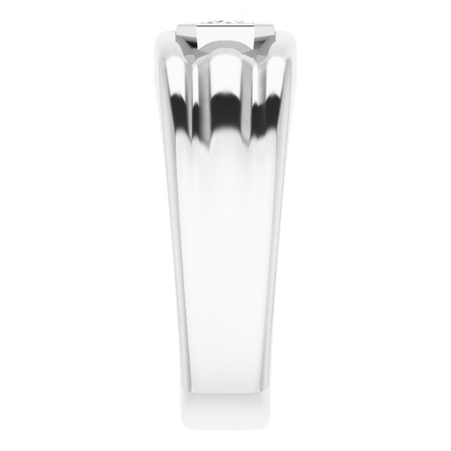 Men's Engagement Ring Emerald Cut Side View
