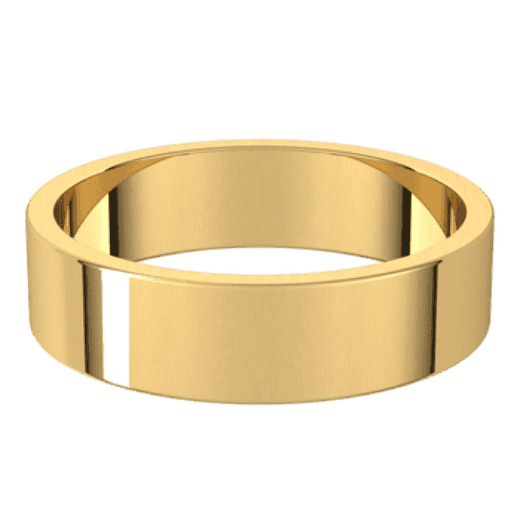 14k gold 5 mm traditional flat band
