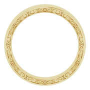 14K Gold Sculptural Band Comfort Fit 6mm Width