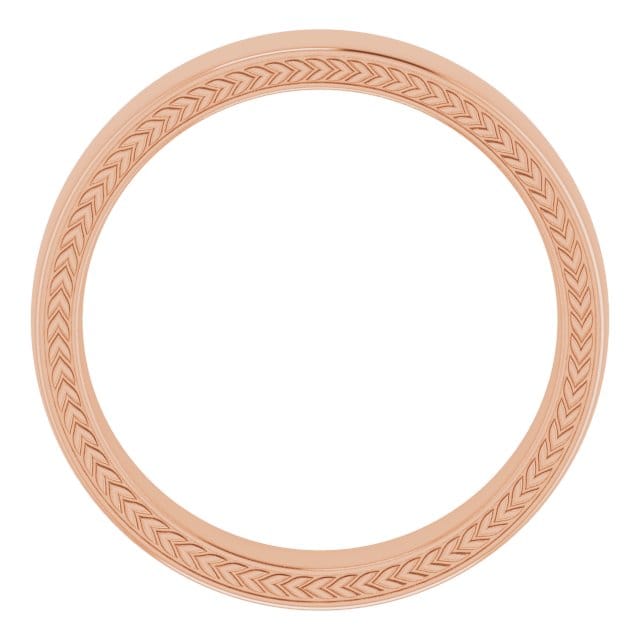 Wheat Pattern Band Rose Gold