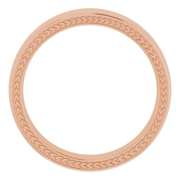 Wheat Pattern Band Rose Gold