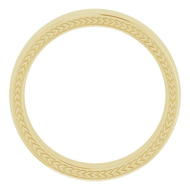 Wheat Pattern Band Yellow Gold