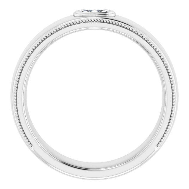 Men's Engagement Ring Oval Cut East West Side Profile