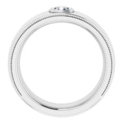 0.70 Ct. Men's Engagement Ring Bezel Set Cushion Cut F Color VVS2 GIA Certified