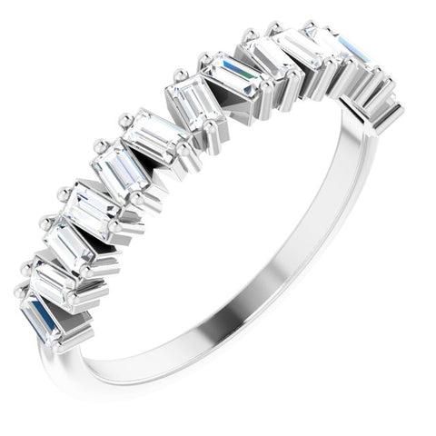 Baguette Cut Diamond Channel Set Half Eternity Ring | Bridal | Jenny Jones  Jewellery