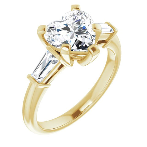 Heart Shaped Engagement Ring Yellow Gold