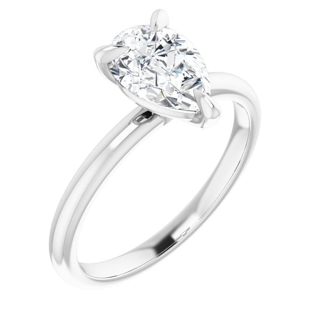 1.20 Ct. Pear Shaped Classic Solitaire Engagement Ring F Color VS2 GIA Certified