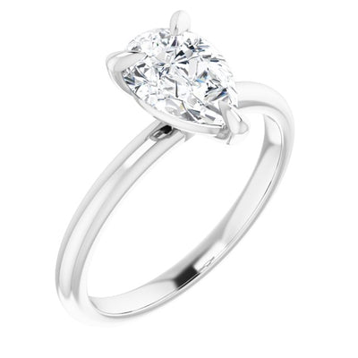 1.70 Ct. Pear Cut Classic Solitaire Engagement Ring F Color VS2 GIA Certified