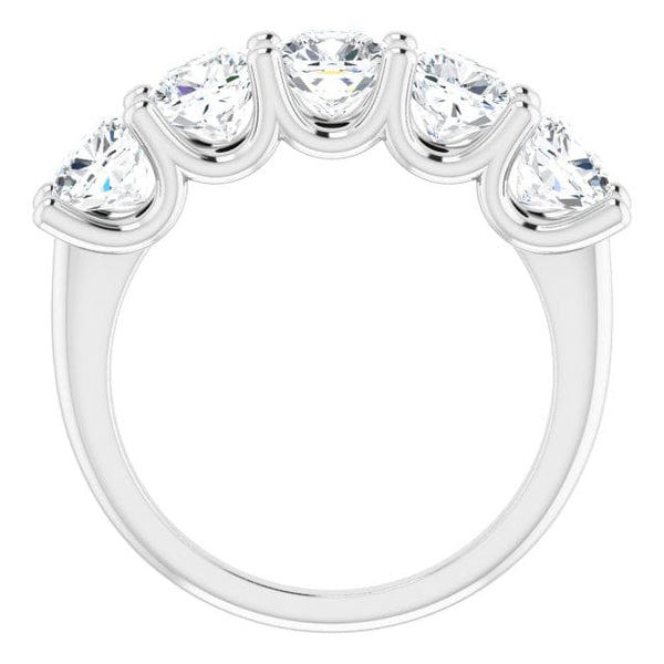 5 Stone Diamond Ring Cushion Cut Side View