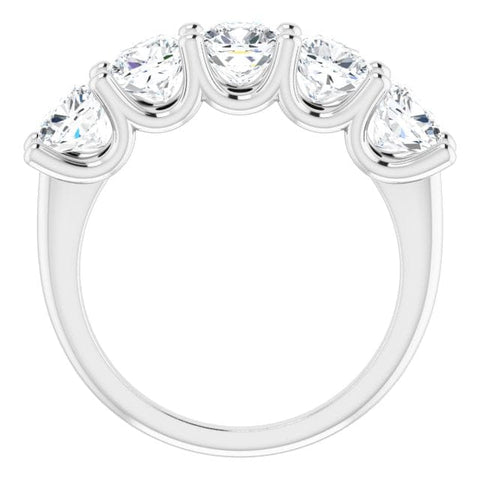 5 Stone Diamond Ring Cushion Cut Side View