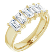 1.50 Ct. Emerald Cut 5 Stone Diamond Ring F-G Color VS1 Clarity