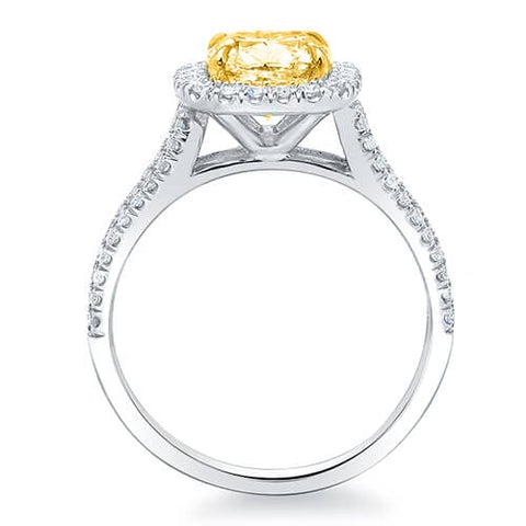 1.47 Ct. Canary Fancy Yellow Radiant Cut Diamond Engagement Ring