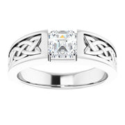 Men's Asscher Cut Celtic Diamond Ring