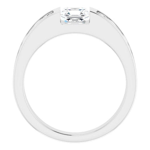 Men's Asscher Cut Celtic Diamond Ring Side Profile\