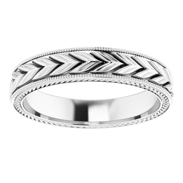 14K Gold Wheat Pattern Band 5 mm Width