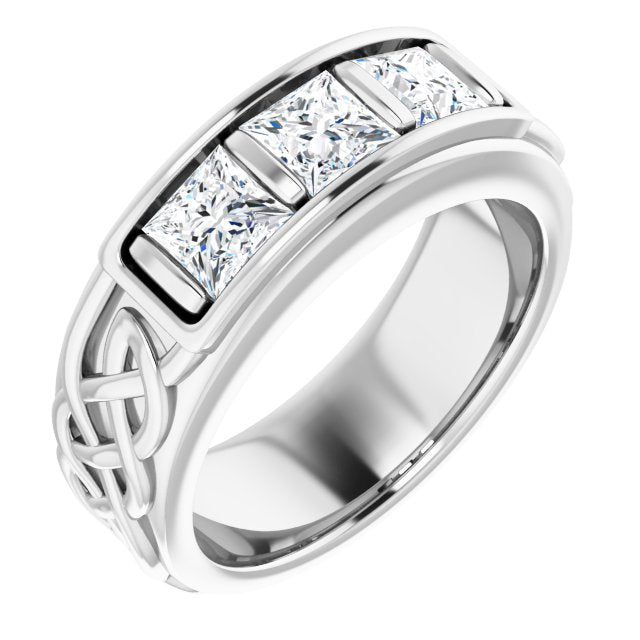 Men's celtic diamond ring