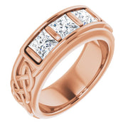 Men's Celtic Diamond Ring in Rose Gold