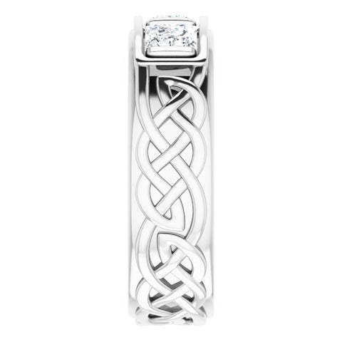 Men's Celtic Diamond Ring Side View