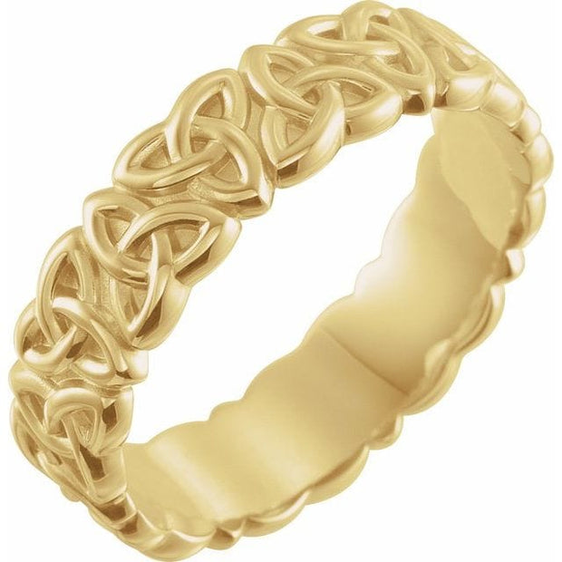 14K Gold Celtic Design Band 6mm Width