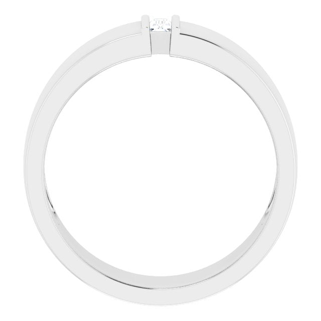 Baguette cut men's diamond ring side view