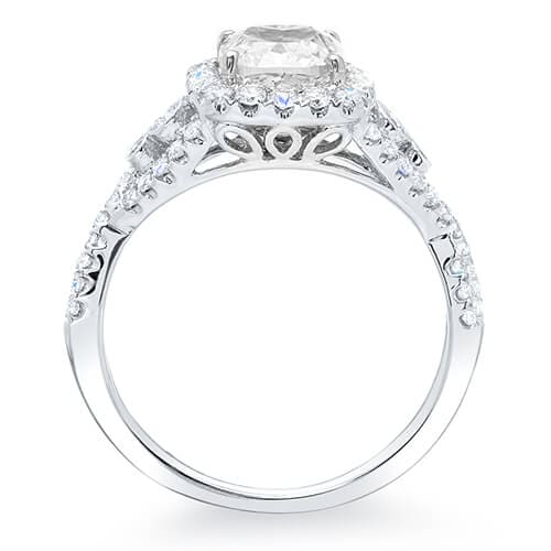 Asscher Cut Twisted Engagement Ring Profile View