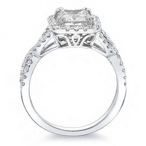 1.76 Ct. Cushion Cut Crisscross Shank Diamond Engagement Ring H,VS1 GIA