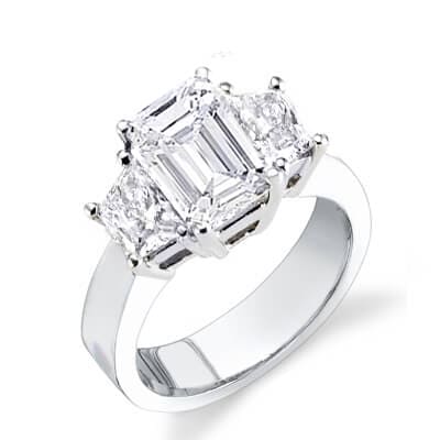 2.85 Ct. Emerald Cut Diamond Engagement Ring(GIA Certified)