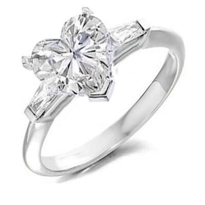 2.30 Ct. Heart & Baguette Cut Diamond Engagement Ring (GIA Certified)