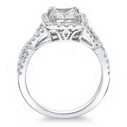 Princess Cut Twisted Engagement Ring Profile View