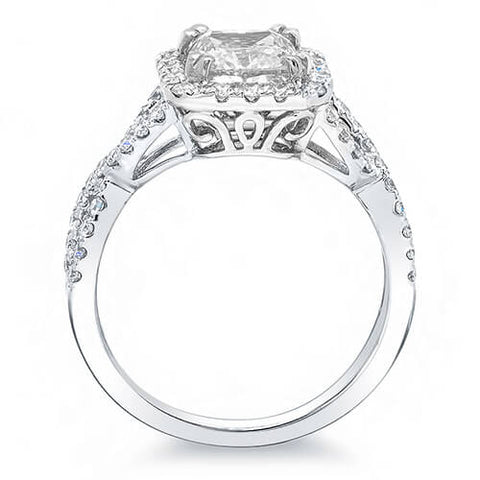 Princess Cut Twisted Engagement Ring Profile View