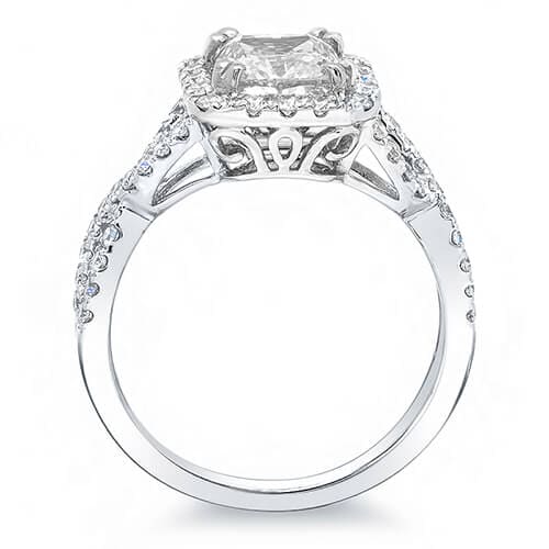 3.58 Ct. Princess Cut Crisscross Shank Diamond Engagement Ring J,VS1 GRA