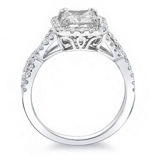 3.58 Ct. Princess Cut Crisscross Shank Diamond Engagement Ring J,VS1 GRA