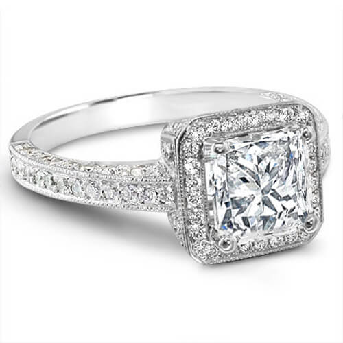 2.78 Ct. Princess Cut Diamond Engagement Ring(GIA Certified)