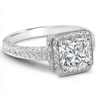 2.07 Ct. Princess Cut Diamond Engagement Ring(GIA Certified)