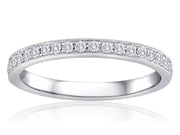 1/2 Ct. Diamond Wedding Ring with Pave Round Cut Diamonds and Migrain