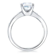 Asscher Cut Engagement Ring with Accents Side Profile