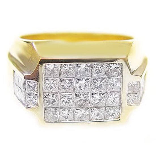 Men's diamond ring invisible set