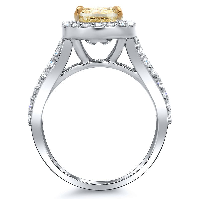 Canary Fancy Intense Yellow Radiant Cut Diamond Ring Side View