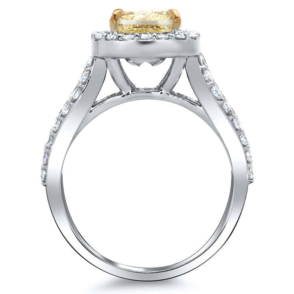 Canary Fancy Intense Yellow Radiant Cut Diamond Ring Side View