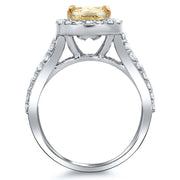 Canary Fancy Intense Yellow Radiant Cut Diamond Ring Side View